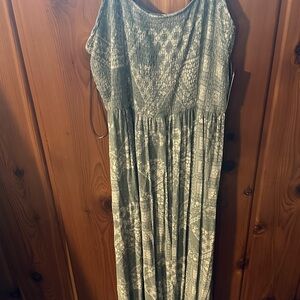 SO Green Patterned Maxi Dress